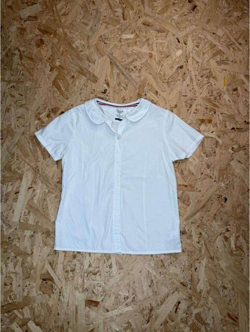 French Toast Girls School Uniform Shirt Size 12 White Peter Pan Collar Short